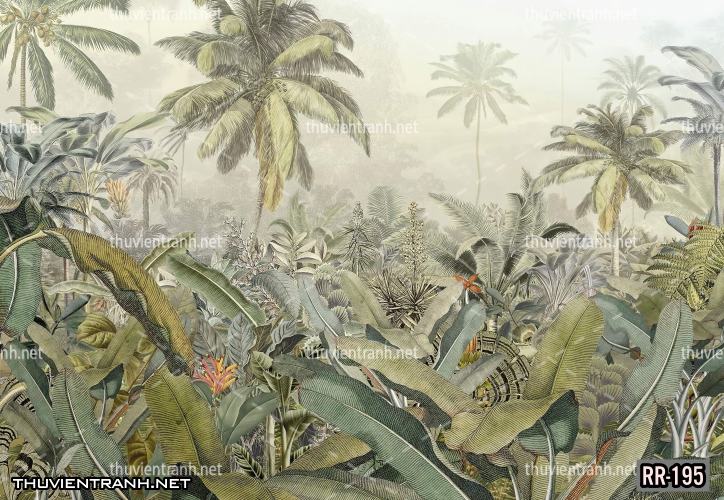 Tranh dán tường rừng rậm nhiệt đới, Tranh vẽ cổ điển, Vintage TropicalRR-195 - Kết quả tìm kiếm tranh tường